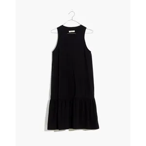 Madewell Women's Brightside Ruffle Hem Tank Mini Dress sz S Black thumbnail 5