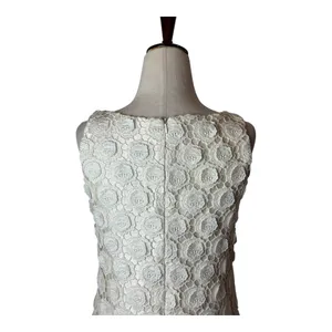 Gio Guerreri Couture Dress Women Small Ivory Crochet Lace Floral‎ A Line Boho thumbnail 4