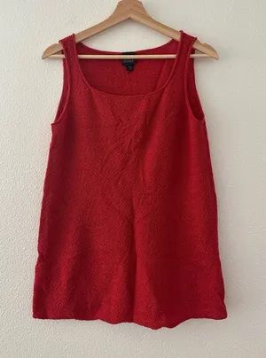 Eileen Fisher wool tank top in red thumbnail 1
