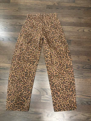 GAP Leopard Brown High Rise Barrel Jeans thumbnail 13
