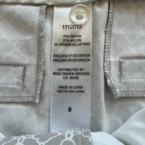 Mario Serrani Italy Size 8 Comfort Stretch Chino‎ Shorts Tan Geometric Print thumbnail 5