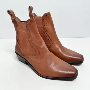 ROAN by Bed Stu Cliffhanger Brown Leather Studded Ankle Boots Size 8.5 thumbnail 1