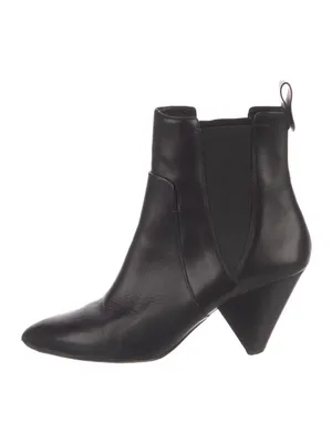 Veronica Beard Lada ConeHeel Black Leather Chelsea Booties Size 36.5 US 6.5 thumbnail 2