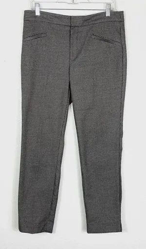 Zara Basic Brown Mini Houndstooth Check High Rise Trouser Pants thumbnail 1