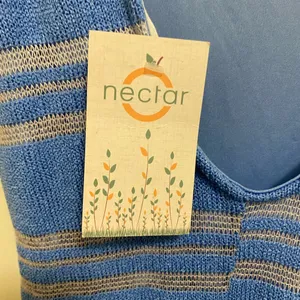 Lush Nectar Women’s Blue & White Tank Sweater Knit Dress L Large Bust 38” NWT thumbnail 9