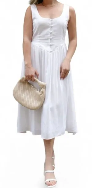 Rolla's Leoni Dress Size XS White Sleeveless Midi‎ NWT thumbnail 1
