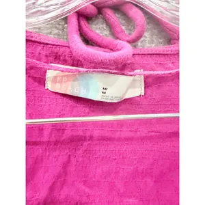 Free People Mini Dress Women Medium Pink FP Beach Open‎ Back Halter Boho Summer thumbnail 4