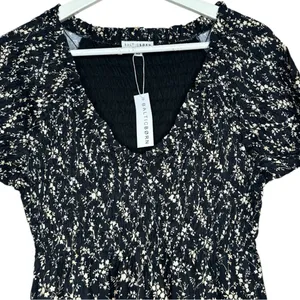 Baltic Born Lotta Black Floral Smocked Dress XS thumbnail 7