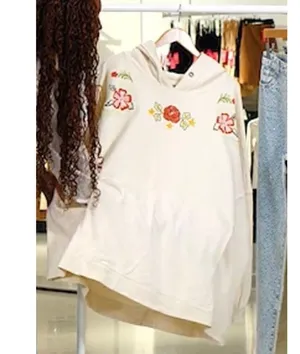 FREE PEOPLE We The Free Graphic Hoodie Ivory Combo Size L New w/ Tag MSRP $148 thumbnail 8
