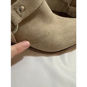 Lucky Brand Bolton Ankle Boots Women’s 8M Beige Suede Zip Up thumbnail 4