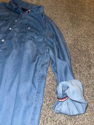 Tommy Hilfiger Women's Long Sleeve Denim Shirt Dress Size XL thumbnail 5