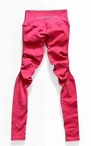 Alphalete‎ High Waisted Seamless Leggings Pink Small Yoga Amplify Body Scrunch thumbnail 1