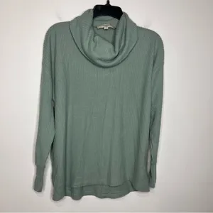 Loft‎ waffle knit cowl knit top green size medium thumbnail 3