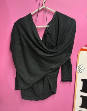 Lululemon Black Women's Draped Knit Sweater/shawl thumbnail 1