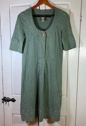 The Territory Ahead Sage Green Cotton Button Front Midi‎ Dress Women's Size S thumbnail 1