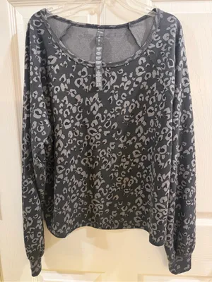 Wildfox Gray Leopard Print Long-Sleeve Pullover thumbnail 1