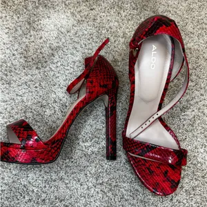 ALDO Red Snakeskin Stiletto Heels | New Without Box | Size 8.5 thumbnail 7