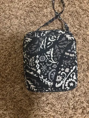 Vera Bradley Hipster Crossbody Purse Paisley Noir Print Black and White Cotton thumbnail 3
