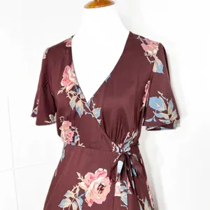 Show Me Your Mumu Women's Red Andrea Printed Wrap Dress Size S thumbnail 3