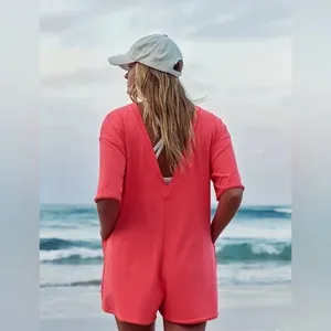 FP Movement Hot Shot tee romper coral neon hibiscus tulip free people onesie thumbnail 4