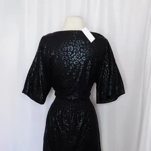 White House | Black Market NWT!! Kimono Sleeve Smocked Waist Dress Leopard Foil Mini Animal X-Small thumbnail 10