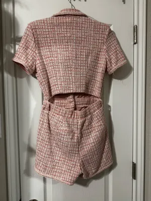 FashioNova Plaid pink Romper thumbnail 2