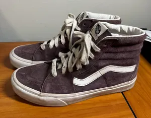 Vans‎ SK8 High Top Suede Leather Sneaker Shoe Lace Up Dark Maroon Streetwear W9 thumbnail 1