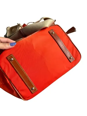 DOONEY & BOURKE Orange Brown Nylon Leather Drawstring Backpack thumbnail 8