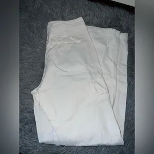 Zara Women Off-White Cargo Pants size 4 thumbnail 4