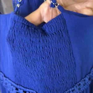 LULUS Blue Mini Dress w/ Crochet Trim Size XS thumbnail 9
