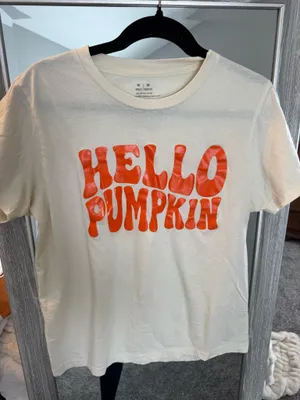Hello pumpkin tshirt Tan Size M thumbnail 2