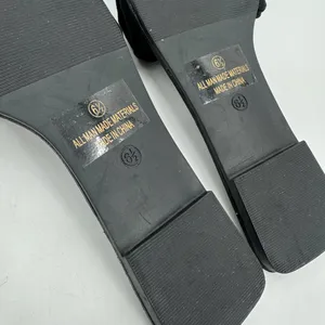 Lulus Sandals Womens 6.5 Black Ruched/Scrunch Strap Slide Square-Toe Casual Flat thumbnail 8