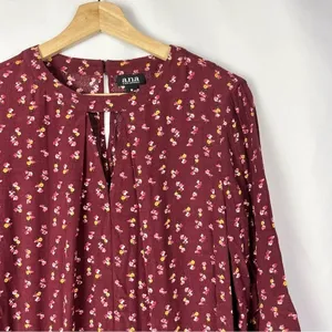 A.N.A Red Floral‎ Long Sleeve Shift Dress M thumbnail 3