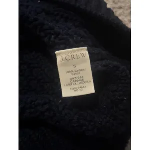 J.Crew Womens Navy Blue 100%‎ Cotton Lattice Cable Knit Crew Neck Sweater Small thumbnail 5