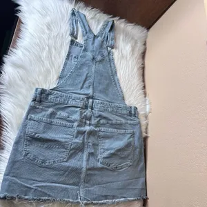 American Eagle Outfitters Corduroy Raw Hem Overall Dress In Jade Size Medium thumbnail 15