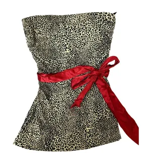Vintage Y2K Cheetah Print Tube‎ Top Pretty good Size M/L Waist Bow thumbnail 1