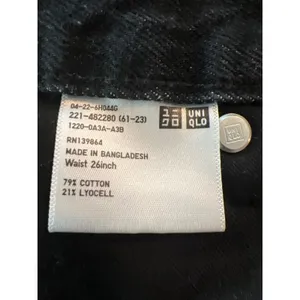 Uniqlo Baggy Wide Leg Jeans Black High Rise Denim Size 26 Barrell leg thumbnail 4