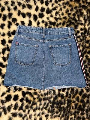 BDG Blue Denim Jean skirt with Orange Contrast Stitching thumbnail 3