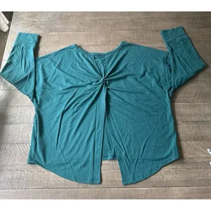 Old Navy Women's Teal Lightweight French Terry‎ Split-Back Sweatshirt Size XL thumbnail 5