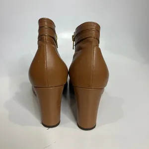Anthropologie Brand Luisa Perea tan leather heeled ankle boots women's‎ size 39 thumbnail 4