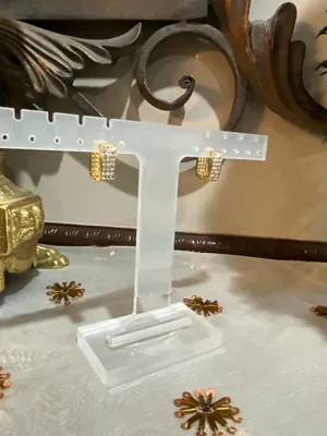 Gold glitter silver hoop earrings thumbnail 6