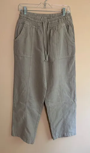 aerie Wide-Leg Drawstring Pants in Taupe thumbnail 1