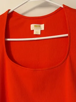 Maeve Anthropologie ribbed cropped square neck / scoop neck tank size small thumbnail 5
