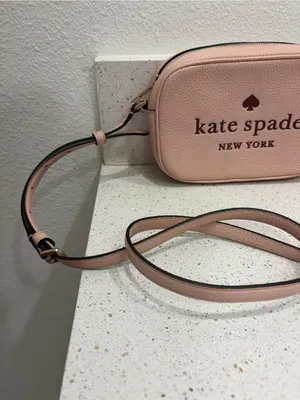 Kate Spade Purse Glitter Pink Leather Camera Bag Crossbody Pebbled Leather EUC thumbnail 5