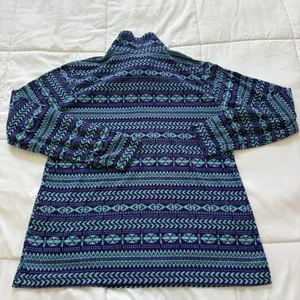 Columbia Womens XL Blue Fair Isle‎ 1/4 Zip Fleece Pullover Long Sleeve Retro Y2K thumbnail 7