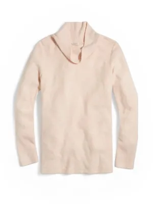 J. Crew Light Pink Fleece Pullover Cowl Neck Knit Long Sleeve Sweater Top thumbnail 1
