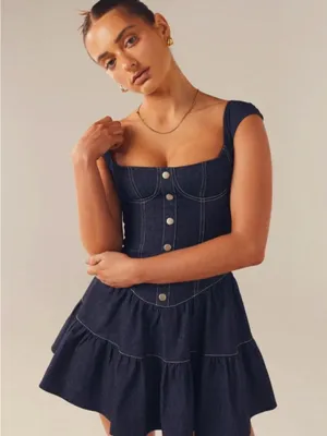 Peppermayo Isabella Denim Bustier Dress - Indigo 6 thumbnail 5