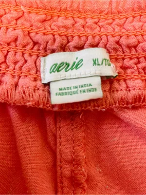 AERIE Linen Blend Ruffle Shorts thumbnail 4