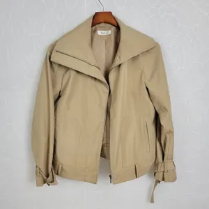 a.v.v. Michel Klein Womens Jacket Size 42 Paris Brown Collared Full Zip Pockets thumbnail 7