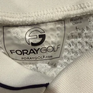 Foray Golf Textured Polo Sweater Top Large White Navy Coastal‎ Preppy Chic thumbnail 8